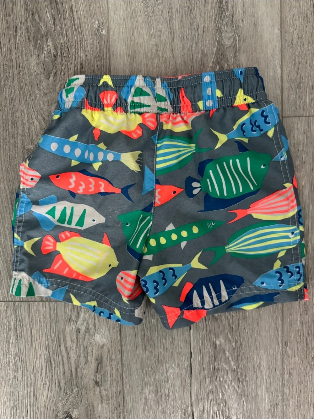 Carter's Kids Swim Trunks - Multicolor Fish Print + Blue Stripes Size 2T